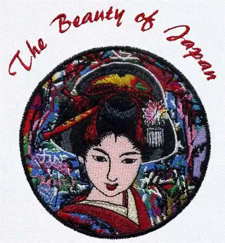 Geisha Girl Embroidery Design Latest