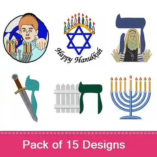 Happy Hanukkah Embroidery design pack by Ann The Gran, Embroidery Packs on EmbroideryDesigns.com Best Price