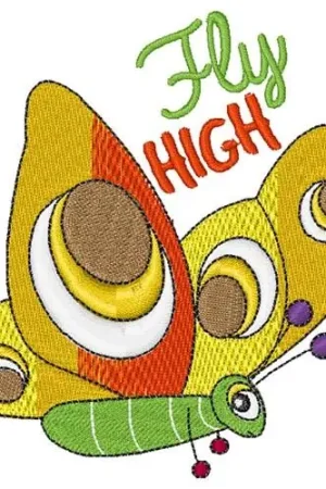 Modern Fly High Embroidery Design