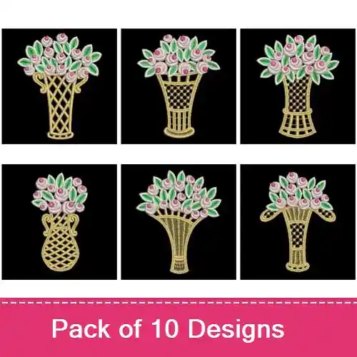 FSL Rose Baskets Embroidery design pack by Ace Points, Embroidery Packs on EmbroideryDesigns.com Fast Shipping