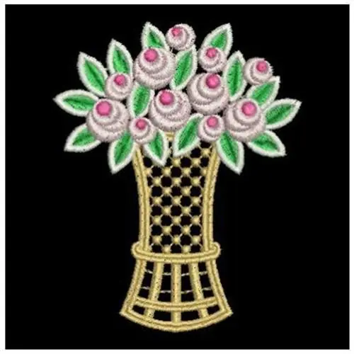 Grab Now FSL Rose Baskets Embroidery Design