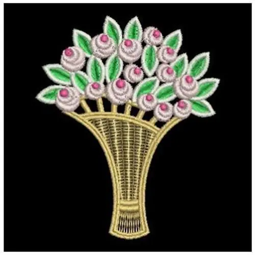 FSL Flower Basket Embroidery Design Exclusive Offer