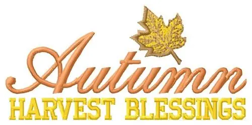 Autumn Blessings Embroidery Design Genuine