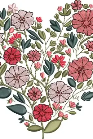 Floral Heart   Embroidery Design Don’t Miss Out