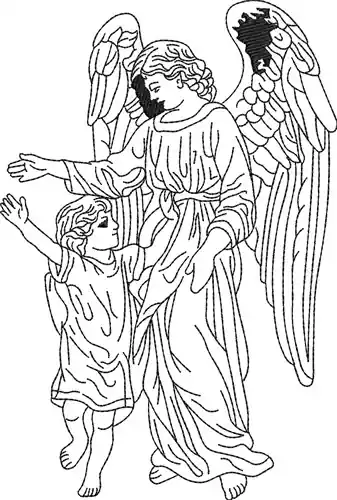 Next Day Delivery Angel & Child Embroidery Design