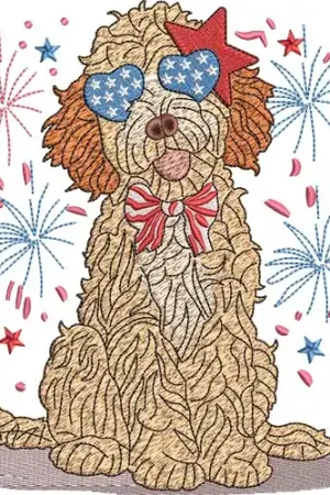 Trending Firework Dog Embroidery Design