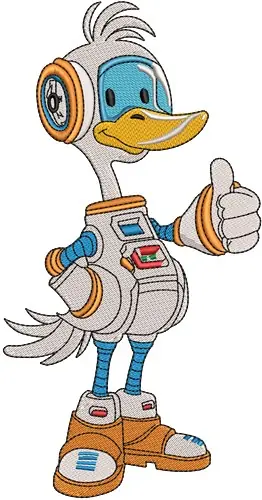 Astronaut Duck Embroidery Design Final Sale