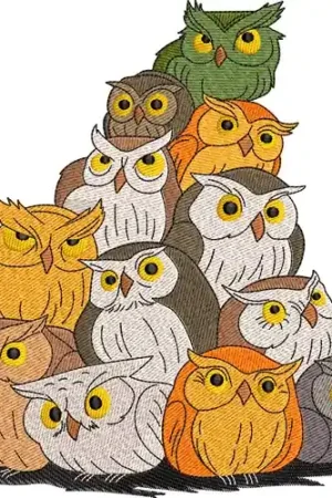 Bargain Owls Embroidery Design