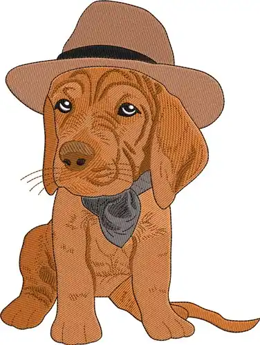 Buy Today Puppy In Hat Embroidery Design