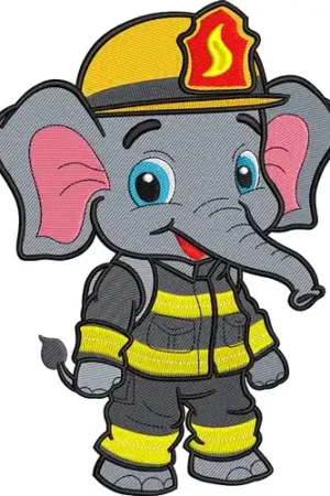 Buy Online Elephant Fireman Embroidery Design