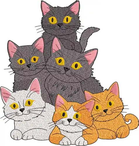 Top Rated Cats Embroidery Design