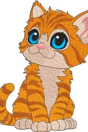 Tiger Striped Cat Embroidery Design Special Discount