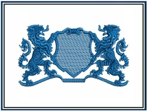 Flash Sale Double Lion Crest Embroidery Design