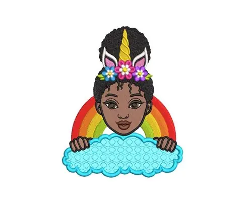 Crafted Unicorn Girl Embroidery Design
