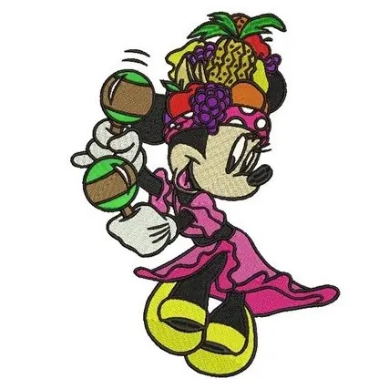 Cha Cha Minnie Mouse Embroidery Design Wholesale