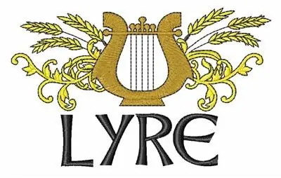 Lyre Embroidery Design Reduced Price