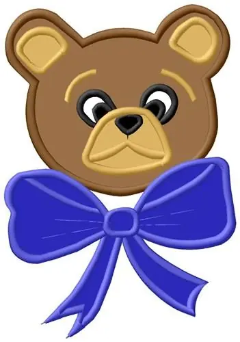 Teddy Bear Face Embroidery Design Modern