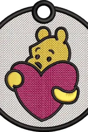 Affordable FSL Valentines Day Pooh Embroidery Design