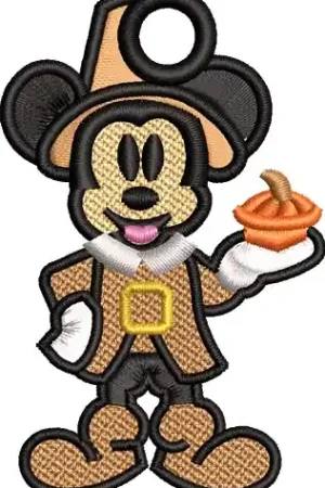 Authentic FSL Pilgrim Pie Mickey Embroidery Design