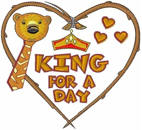 Clearance King For A Day Embroidery Design