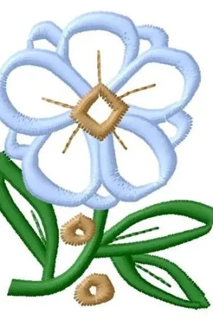 Warranty Included Flower Outline Embroidery Design