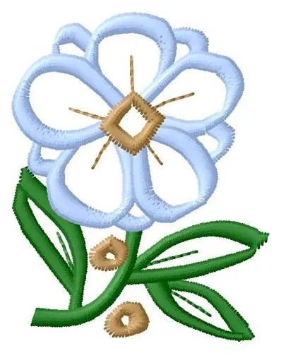 Warranty Included Flower Outline Embroidery Design