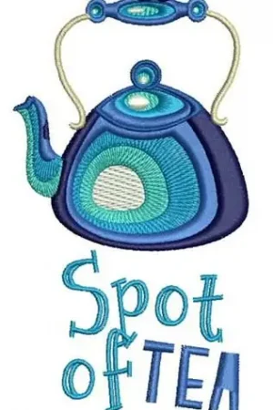 Viral Spot of Tea Embroidery Design