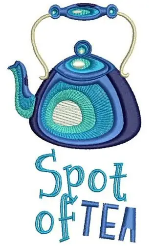 Viral Spot of Tea Embroidery Design