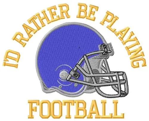 Wear Helmet Play Football Embroidery Design Holiday Sale