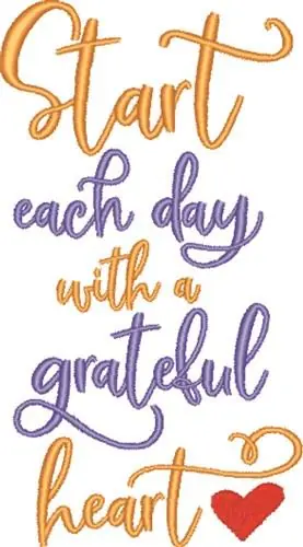 Grateful Heart Embroidery Design Original