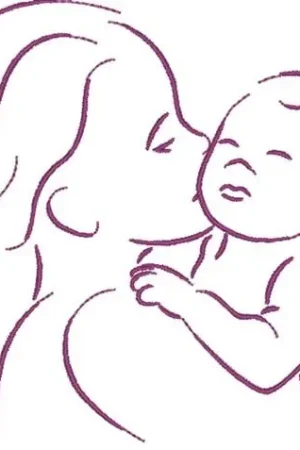 Mother & Child Embroidery Design Hassle-Free Returns