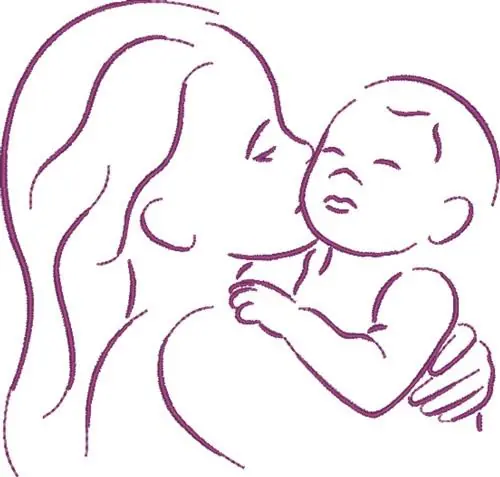 Mother & Child Embroidery Design Hassle-Free Returns