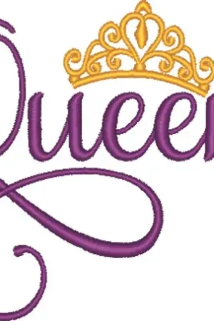 No Minimum Order Queen Crown Embroidery Design