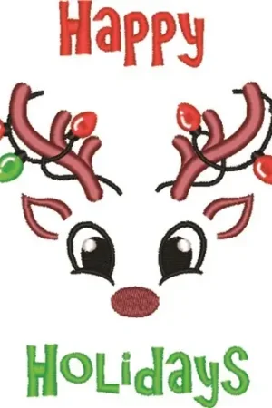Happy Holidays Embroidery Design Clearance