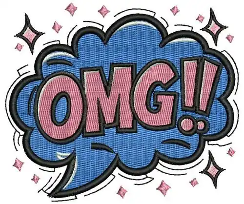 Free Delivery OMG! Burst Embroidery Design