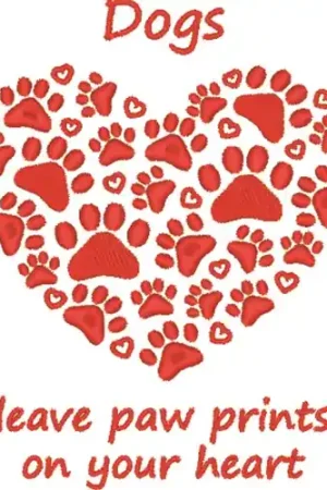 Special Offer Paw Prints On My Heart Embroidery Design